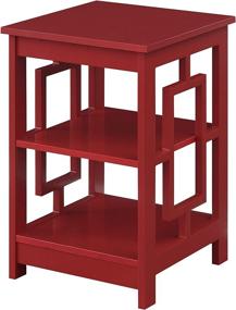 img 3 attached to 🔴 Convenience Concepts Town Square End Table: Stylish Cranberry Red Design with Functional Shelves