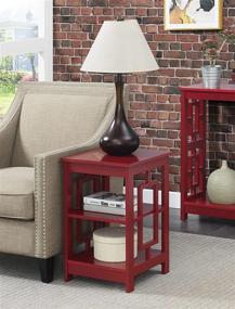 img 1 attached to 🔴 Convenience Concepts Town Square End Table: Stylish Cranberry Red Design with Functional Shelves