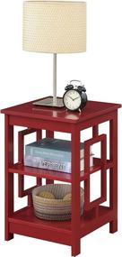 img 2 attached to 🔴 Convenience Concepts Town Square End Table: Stylish Cranberry Red Design with Functional Shelves