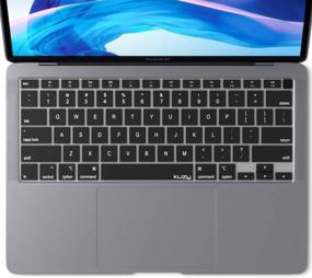 img 1 attached to 🖥️ Kuzy Keyboard Cover for MacBook Air 13 inch 2020 A2337 M1 A2179: Silicone Protective Skin with Retina Display & Touch ID - Black