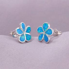 img 1 attached to 🌸 CiNily Gold Plated Opal Flower Stud Earrings - Hypoallergenic Jewelry Gift for Women & Girls