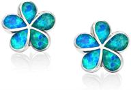 🌸 cinily gold plated opal flower stud earrings - hypoallergenic jewelry gift for women & girls logo