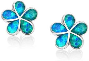 img 4 attached to 🌸 CiNily Gold Plated Opal Flower Stud Earrings - Hypoallergenic Jewelry Gift for Women & Girls