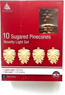 🌲 indoor/outdoor sugared pinecones novelty light set: 10 pack логотип