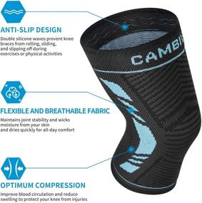 img 3 attached to 🏋️ Premium CAMBIVO 2 Pack Knee Compression Sleeve: Optimal Knee Support for Active Women and Men in Running, Gym, Workouts, Sports