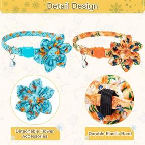 img 1 attached to 🌸 BINGPET Spring Cat Collars: Stylish Breakaway Collars with Flower and Bell, 2 Pack Adjustable Soft Pet Kitten Collars featuring Adorable Floral Patterns and Detachable Flower Accessories for Cats Kitties