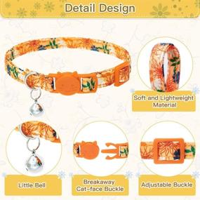 img 2 attached to 🌸 BINGPET Spring Cat Collars: Stylish Breakaway Collars with Flower and Bell, 2 Pack Adjustable Soft Pet Kitten Collars featuring Adorable Floral Patterns and Detachable Flower Accessories for Cats Kitties