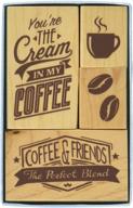 ☕️ inkadinkado coffee mounted rubber stamp set: brew up creativity with 4 pc stamps logo