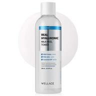 wellage hyaluronic milk peel toner 10.1 fl.oz (300ml) - sensitive skin toner 🌼 with hyaluronic acid, dead skin softening, waste removal, moisturizing face exfoliator - pha and aha logo