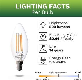 img 2 attached to 💡 Dazzling Dimmable Filament: Candelabra Bioluz LED Sheds Radiant Light