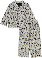 mickey mouse boys' button front pajama set by disney logo