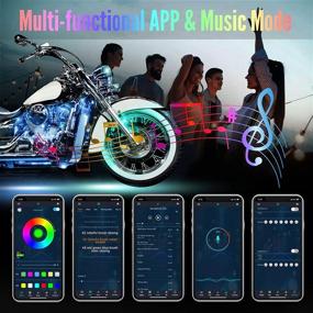 img 3 attached to 🚦 Ultimate Chipcolor 12 Piece Motorcycle LED Light Kit: APP/RF Control MagicRGB Lights, 16 Million Colors, Brake Light, Music Mode, Chasing Effect, IP65 Waterproof. Includes Power Switch.