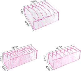 img 2 attached to 👙 Bligli 3 Pcs Foldable Underwear Drawer Organizer Set - Space-Saving Closet Dividers for Socks, Bras, Underpants, and More - Pink