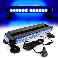 🚨 foxcid blue 14.5" 30 led emergency hazard warning security roof top beacon strobe flashing light bar with magnetic base - ideal for tow trucks, vehicle safety, trailers, snow plows, and tractors logo