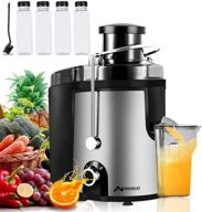 nidouillet 600w wide mouth centrifugal juicer: stainless steel bpa-free compact fruit & vegetable juice extractor with non-drip function - includes 4 drink bottles & brush ab216 логотип