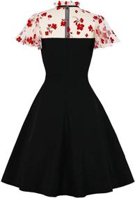 img 3 attached to 🔑 Vintage Keyhole Embroidered Cocktail Dress by Wellwits - Women's Clothing in Dresses