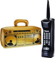 📻 gejoy 2 pieces inflatable retro radio boombox and mobile phone box for 80s 90s party decorations логотип