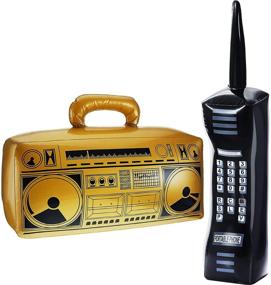 img 4 attached to 📻 Gejoy 2 Pieces Inflatable Retro Radio Boombox and Mobile Phone Box for 80s 90s Party Decorations