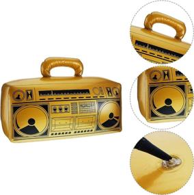 img 3 attached to 📻 Gejoy 2 Pieces Inflatable Retro Radio Boombox and Mobile Phone Box for 80s 90s Party Decorations