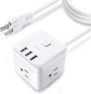 🔌 bull power strip usb charging station - compact 5ft extension cord with 3 ac outlets and 3 usb ports - multi-device charger for cell phones, computers - ideal for cruise ships, travel, office, and home - tuv listed логотип