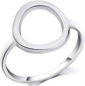 img 1 attached to 💍 Jude Jewelers Stainless Steel Plain Open Karma Statement Promise Ring - Classic and Simple Design