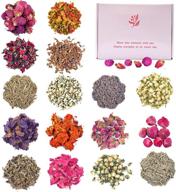 🌿 dried herbs and flowers for witchcraft supplies: explore our natural dried flowers kit for soap making, candle making, lip gloss & more - 16 bags, lavender, rose petals, jasmine included logo