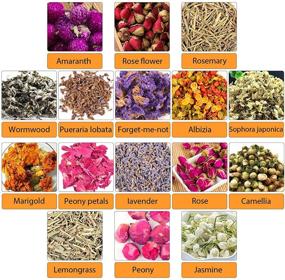 img 3 attached to 🌿 Dried Herbs and Flowers for Witchcraft Supplies: Explore our Natural Dried Flowers Kit for Soap Making, Candle Making, Lip Gloss & More - 16 Bags, Lavender, Rose Petals, Jasmine included