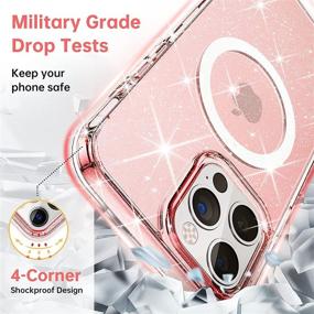 img 1 attached to 🌟 FACBINY Magnetic Glitter Case for iPhone 13 Pro Max 6.7 Inch | Magsafe Compatible | Military Grade Crystal Bling Shockproof Case | Sparkle Pink