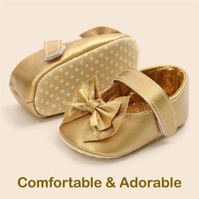 img 3 attached to 👶 Timatego Baby Girl Mary Jane Flats Shoes - Non Slip Soft Sole Infant Toddler First Walker Wedding Princess Dress Crib Shoes