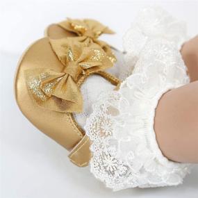 img 2 attached to 👶 Timatego Baby Girl Mary Jane Flats Shoes - Non Slip Soft Sole Infant Toddler First Walker Wedding Princess Dress Crib Shoes