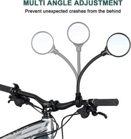 img 1 attached to 🚲 EEEKit Bike Mirror Pair - Adjustable Wide Angle Convex Mirror for Safe Mountain Road Bike Cycling Riding - Universal Handlebar Rear View Mirror