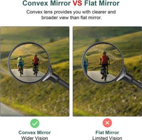 img 3 attached to 🚲 EEEKit Bike Mirror Pair - Adjustable Wide Angle Convex Mirror for Safe Mountain Road Bike Cycling Riding - Universal Handlebar Rear View Mirror