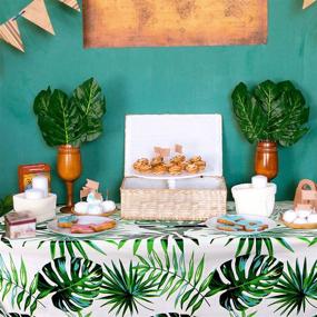 img 1 attached to 🌴 Tropical Rectangular Disposable Hawaiian Tablecloth: Vibrant Island Decor for Easy Cleanup!