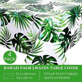 img 3 attached to 🌴 Tropical Rectangular Disposable Hawaiian Tablecloth: Vibrant Island Decor for Easy Cleanup!