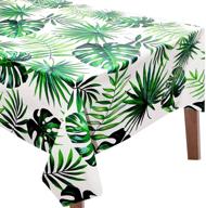 🌴 tropical rectangular disposable hawaiian tablecloth: vibrant island decor for easy cleanup! logo