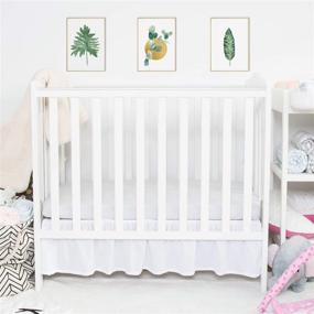 img 4 attached to 👶 TILLYOU Мини юбка для детской кроватки с оборками - микрофибра для мальчиков и девочек, 24 "х 38", 10,5 "пола - белый