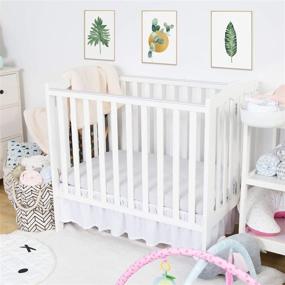 img 3 attached to 👶 TILLYOU Мини юбка для детской кроватки с оборками - микрофибра для мальчиков и девочек, 24 "х 38", 10,5 "пола - белый