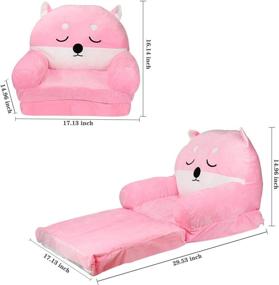 img 1 attached to 🐶 Olpchee Corgi Foldable Plush Children's Sofa Backrest Chair - Cute Cartoon Baby Seat for Living Room & Bedroom