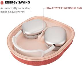 img 3 attached to Сумка для путешествий с жестким органайзером с включенным оптимизированным режимом сна для Apple AirPods Max (кораллово-красная) 🛍️