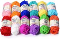 lihao 12-pack mini acrylic yarn 🧶 skeins: ideal for knitting, crochet, and craft projects logo