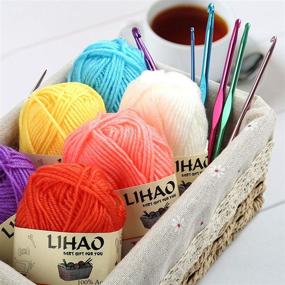 img 1 attached to LIHAO 12-Pack Mini Acrylic Yarn 🧶 Skeins: Ideal for Knitting, Crochet, and Craft Projects