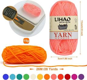 img 2 attached to LIHAO 12-Pack Mini Acrylic Yarn 🧶 Skeins: Ideal for Knitting, Crochet, and Craft Projects