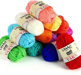 img 3 attached to LIHAO 12-Pack Mini Acrylic Yarn 🧶 Skeins: Ideal for Knitting, Crochet, and Craft Projects