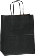 🛍️ flexicore packaging 8x4.75x10 kraft paper gift bags - fsc certified, 50 bags, black logo