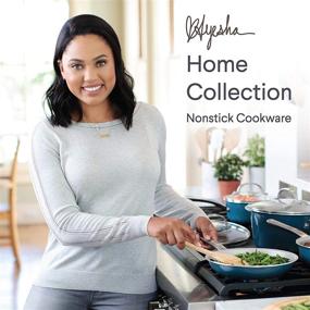 img 2 attached to Ayesha Curry Home Collection Twilight Teal Nonstick Cookware Set - 9 Piece Pots and Pans