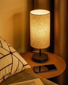 img 1 attached to 💡 Tomons LED Desk Lamp with Dual USB Port and Touch Control for Bedroom Reading - Bedside Table Lamp with Included LED Bulb