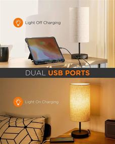 img 3 attached to 💡 Tomons LED Desk Lamp with Dual USB Port and Touch Control for Bedroom Reading - Bedside Table Lamp with Included LED Bulb