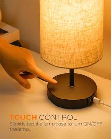 img 2 attached to 💡 Tomons LED Desk Lamp with Dual USB Port and Touch Control for Bedroom Reading - Bedside Table Lamp with Included LED Bulb