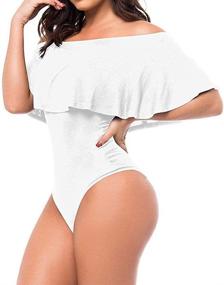 img 1 attached to 💃 Antopmen Shoulder Sleeveless Bodysuit Leotards: Trendy Women's Clothing at its Finest