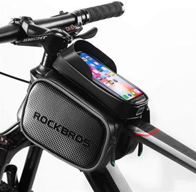 img 4 attached to 🚴 ROCKBROS Waterproof Bike Bag - Top Tube Phone Holder Pouch for Mountain Bicycles - Front Frame Touch Screen Cell Phone Holder Compatible with iPhone X, 8 Plus 7